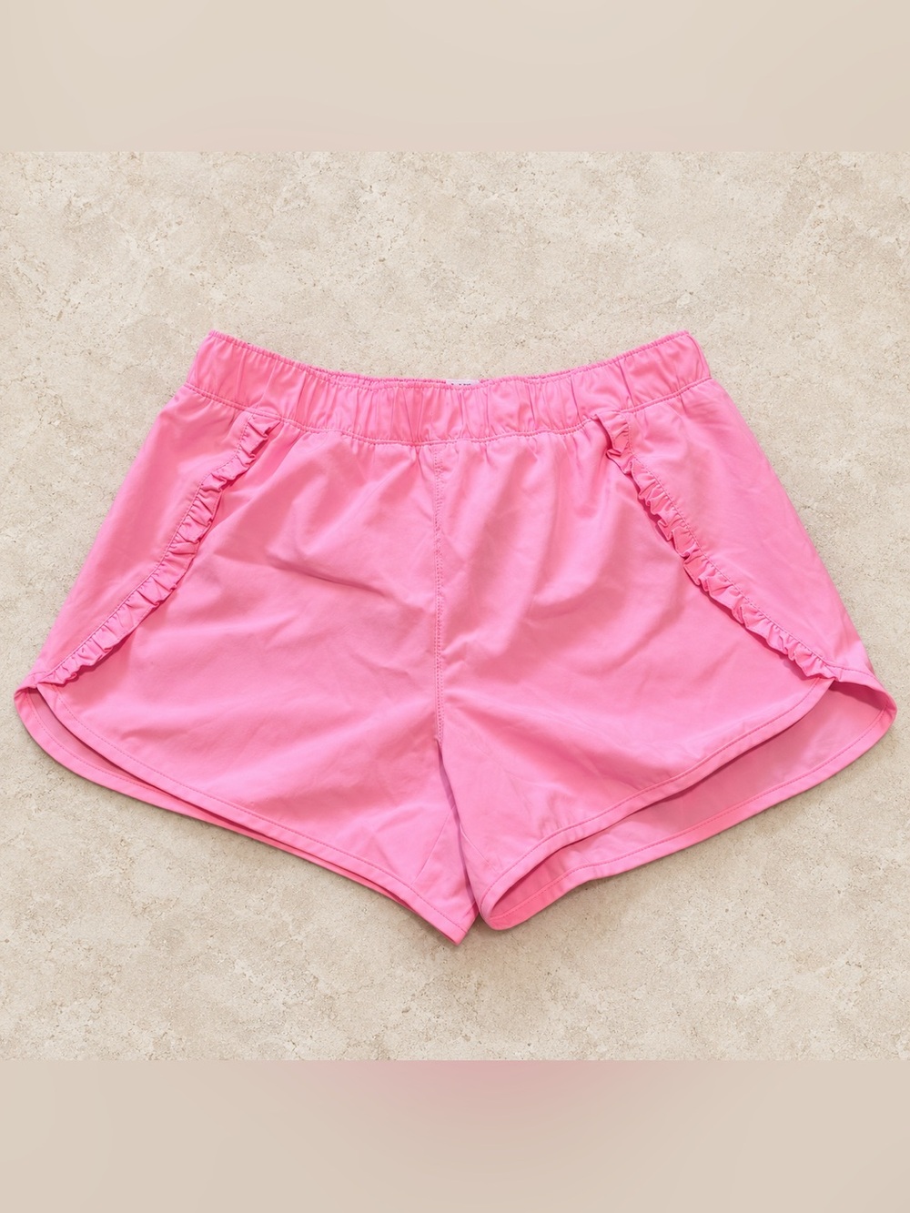 Yogalicious Bright Pink Ruffle Pocket Athletic Shorts